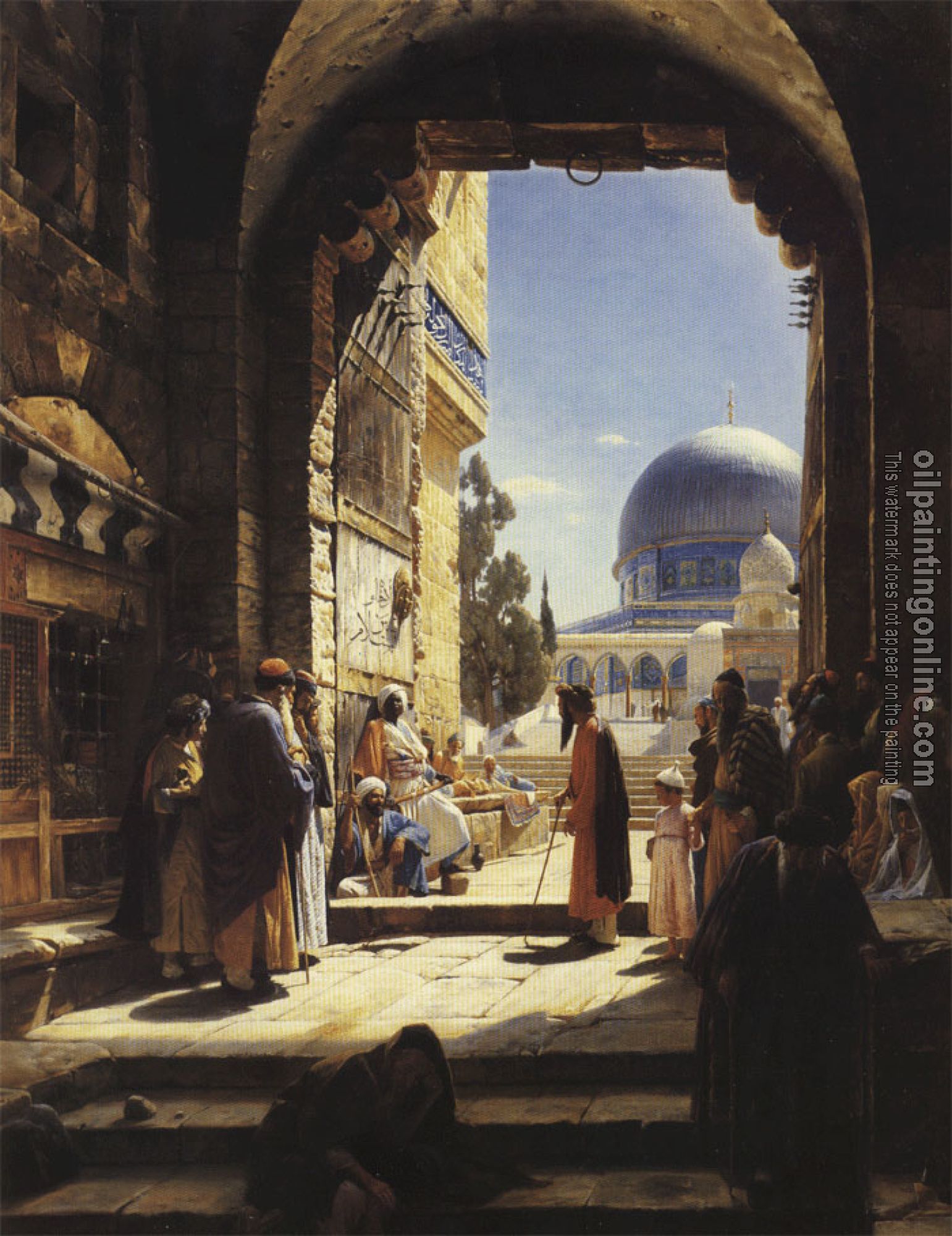 Bauernfiend, Gustav - At the Entrance to the Temple Mount, Jerusalem